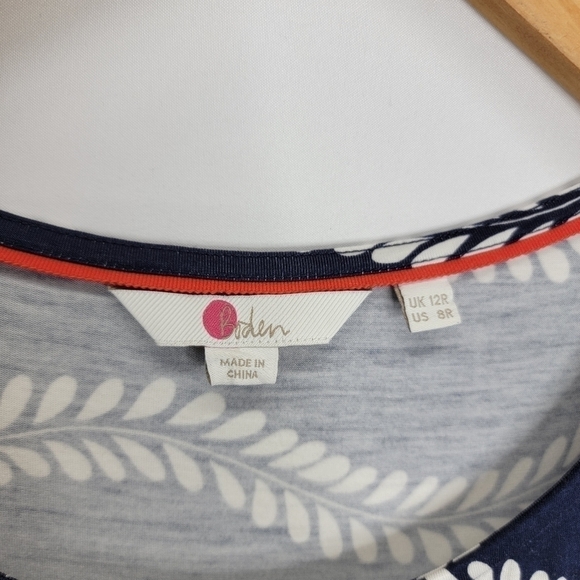 BODEN three quarter sleeve Knee length Casual Soft waist tie Size 8 - Picture 5 of 11